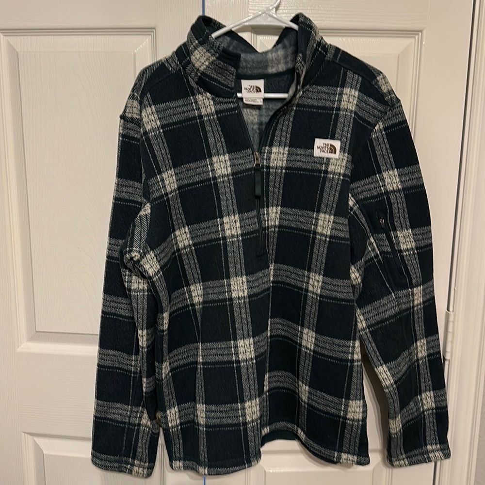North Face Men's Gordon Lyons Novelty ¼ Zip, Scarab Green Heritage 3 Plaid